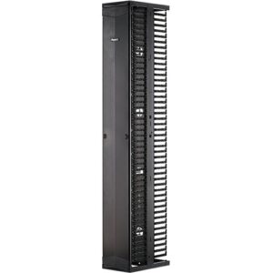 Panduit PR2VSD12 PatchRunner2 Vertical Dual-Sided Cable Manager, 1-Door, 45RU, 12" Wide, Black