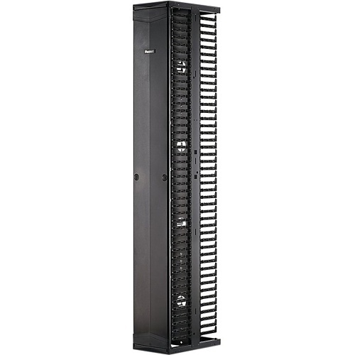 Panduit PR2VSD12 PatchRunner2 Vertical Dual-Sided Cable Manager, 1-Door, 45RU, 12" Wide, Black