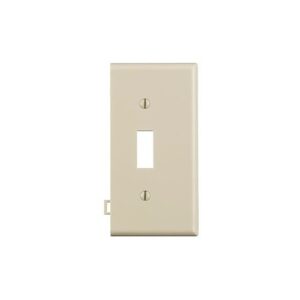 Leviton PSE1-T 1 Gang Sect Wall Plate, Toggle End, Light Almond