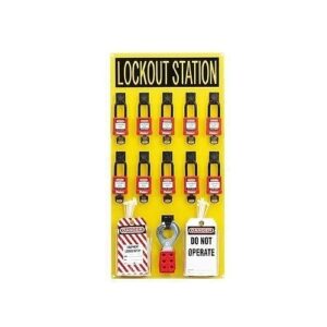 Panduit PSL-10SWCA Electrical Equipment Lockout Station with Components, 10 Personnel