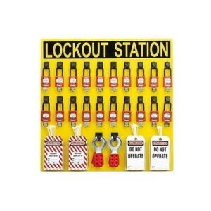 Panduit PSL-20SWCA Electrical Equipment Lockout Station with Components, 20-Personnel