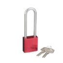 Panduit PSL-7-LS Aluminum Body Padlock, Long Shackle, Red