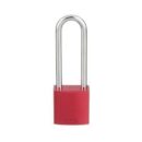 Panduit PSL-7-LS Aluminum Body Padlock, Long Shackle, Red