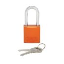 Panduit PSL-7OR-LS Aluminum Body Padlock, Long Shackle, Orange
