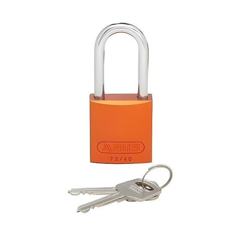 Panduit PSL-7OR-LS Aluminum Body Padlock, Long Shackle, Orange