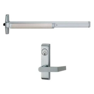 Von Duprin QELA-33A-L-US26D-3'-LHR-360-06 33A Series with Left Handed 360L Lever Rim Panic Exit Device, Satin Chrome