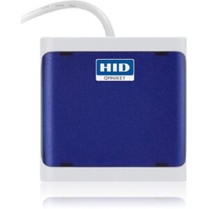 HID R50270001 OMNIKEY 5027 Contactless High Frequency 13.56 MHZ Keyboard Emulation Smart Card Reader, Dark Blue