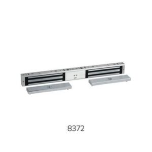 RCI 8372SCSX28 Surface Double MiniMag Electromagnetic Lock with Security Condition Sensor, Outswing Doors, 750 lb, 12/24VDC, Brushed Anodized Aluminum