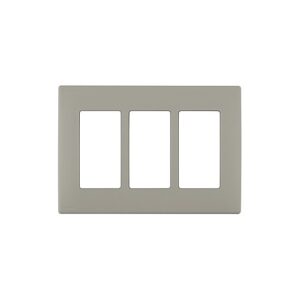 Leviton REWP3-WS Renu 3-Gang Snap-On Wall Plate, Wood Smoke