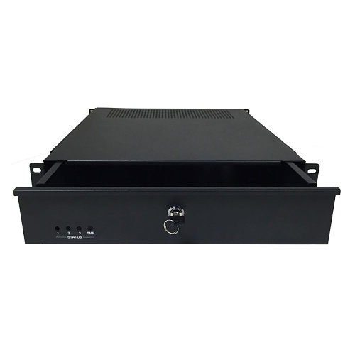 LifeSafety Power RGM-X-BOXED Gemini Rack Drawer, 2U, Black