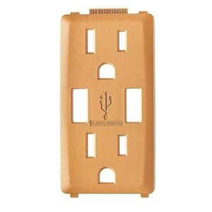 Leviton RKAA1-TC USB Charger 15A Receptacle Faceplate, Connectors