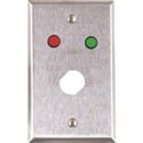Alarm Controls RP-06 Remote Wall Plate with Double "D" Hole for Medeco Lock, 1/4" Red and Green LEDs, Single Gang, Stainless Steel