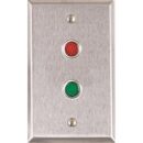 Alarm Controls RP-09L Remote Wall Plate, LEDs Vertical Mounting, Single Gang, Stainless Steel