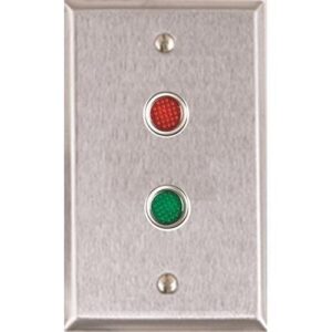 Alarm Controls RP-09L Remote Wall Plate, LEDs Vertical Mounting, Single Gang, Stainless Steel