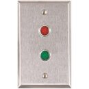 Alarm Controls RP-09L302 Remote Wall Plate with 1/2" Red and Green LEDs, Mounted Vertically, 302 Stainless Steel