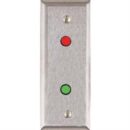 Alarm Controls RP-09SLIMLINE Narrow Remote Wall Plate with 1/2" Red and Green LEDs, Mounted Horizontally, Single Gang, Stainless Steel