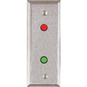 Alarm Controls RP-09SLIMLINE Narrow Remote Wall Plate with 1/2" Red and Green LEDs, Mounted Horizontally, Single Gang, Stainless Steel