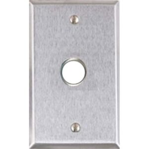 Alarm Controls RP-100 Remote Wall Plate with White Push Button, Single Gang, Stainless Steel