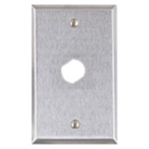 Alarm Controls RP-21 Single Gang Remote Wall Plate with Double "D" Hole for Medeco Lock, Stainless Steel