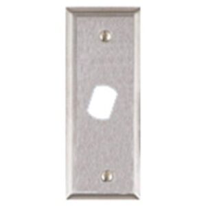 Alarm Controls RP-25 Narrow Remote Key Switch Plate with Double "D" Hole for Medeco Lock, N/O Tamper Switch, Stainless Steel