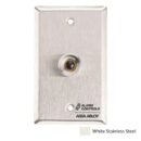 Alarm Controls RP-26AWH Remote Wall Plate with N/C Black Push Button, Guard Ring, Single Gang, White Stainless Steel