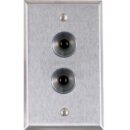 Alarm Controls RP-27A Remote Wall Plate with N/C Black Push Buttons, Guard Ring, Single Gang, Stainless Steel