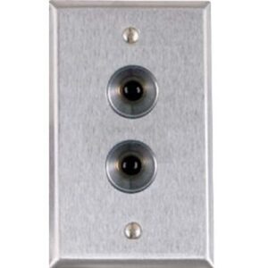 Alarm Controls RP-27A Remote Wall Plate with N/C Black Push Buttons, Guard Ring, Single Gang, Stainless Steel