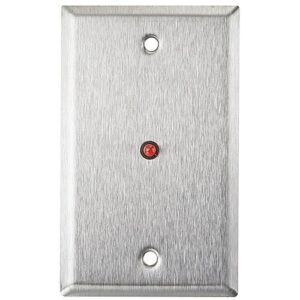 Alarm Controls RP-28 Remote Wall Plate with 1/4" Red LED, Single Gang, Stainless Steel