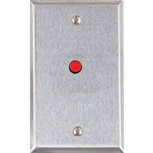Alarm Controls RP-28BLUE Remote Wall Plate with 1/4" Blue LED, Single Gang, Stainless Steel