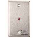 Alarm Controls RP-28LWH Remote Wall Plate with 1/2" Red LED, Single Gang, White Stainless Steel