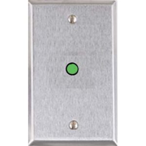 Alarm Controls RP-29 Remote Wall Plate with 1/4" Green LED, Single Gang, Stainless Steel