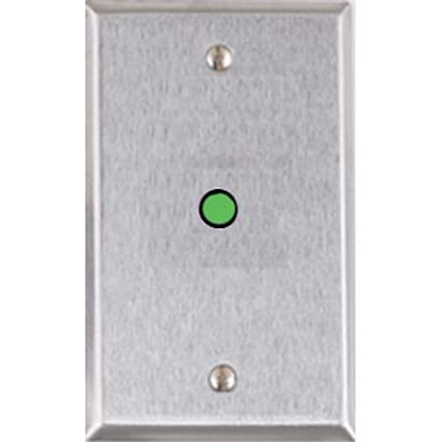 Alarm Controls RP-29 Remote Wall Plate with 1/4" Green LED, Single Gang, Stainless Steel
