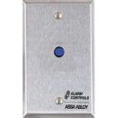 Alarm Controls RP-36 Single Gang Stainless-Steel Wall Plate, 1/4" diameter Blue LED, Operates on 12 or 24V AC or DC