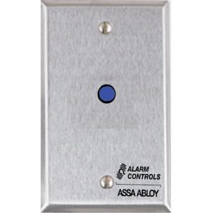Alarm Controls RP-36 Single Gang Stainless-Steel Wall Plate, 1/4" diameter Blue LED, Operates on 12 or 24V AC or DC
