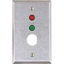 Alarm Controls RP-50 Remote Wall Plate with 3/4" "D" Hole for Ace Lock, 1/4" Red and Green LEDs, Single Gang, Stainless Steel