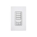 Lutron RRD-W4S-WH RadioRA seeTouch Wall-Mount Designer Keypad, Scene w/ Raise-Lower, White