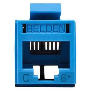 Belden RV6MJKUBL-S1 CAT6A RJ45 Modular Jack Connector, Unshielded, 10G Base-T