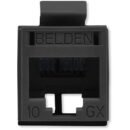 Belden RVAMJKUBK-S1 REVConnect CAT6A Modular Jack, T568 A/B, Single-Pack, Black