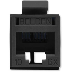 Belden RVAMJKUBK-S1 REVConnect CAT6A Modular Jack, T568 A/B, Single-Pack, Black