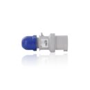 Leviton S416-P9 Pin and Sleeve International Plug, 4-Pole, 5-Wire, 16A, 208-250V, 9-Hour Position, Blue