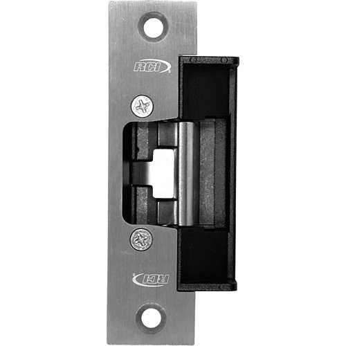 RCI S6504 6 Series Centerline Electric Strike, Standard Profile, ANSI Radius Corners, Brushed Stainless Steel