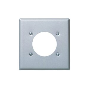 Leviton S701-40 Wall Plate, Satin 302 Stainless Steel Metal, Two-Gang Configuration