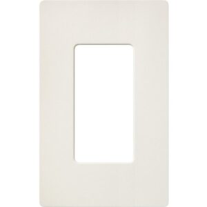 Lutron SC-1-BI Claro Screwless Wall Plate, 1-Gang Satin Decora Faceplate, Biscuit