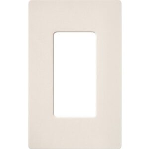 Lutron SC-1-ES Claro Screwless Wall Plate, 1-Gang Satin Decora Faceplate, Eggshell