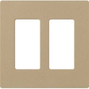 Lutron SC-2-MS Claro Satin Screwless Wall Plate 2-Gang, Mocha Stone