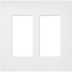 Lutron SC-2-SW Claro Satin Screwless Wall Plate 2-Gang, Snow