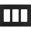 Lutron SC-3-MN Claro Satin Screwless Wall Plate 3-Gang, Midnight