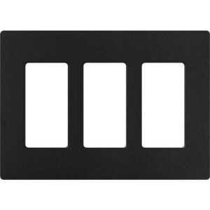 Lutron SC-3-MN Claro Satin Screwless Wall Plate 3-Gang, Midnight