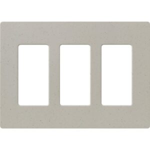Lutron SC-3-ST Claro Satin Screwless Wall Plate 3-Gang, Stone