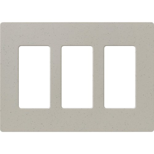 Lutron SC-3-ST Claro Satin Screwless Wall Plate 3-Gang, Stone